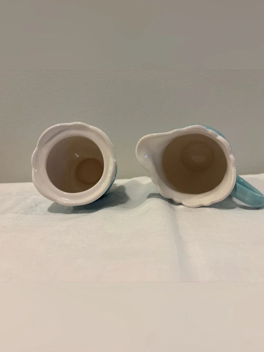 Pier 1 Imports Lacy Aqua Blue Sugar Bowl w/Lid & Creamer Discontinued Excellent!